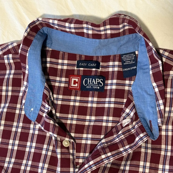 Chaps Men's Easy Care Long Sleeve Button Down 2XLT (EUC) - Picture 4 of 5